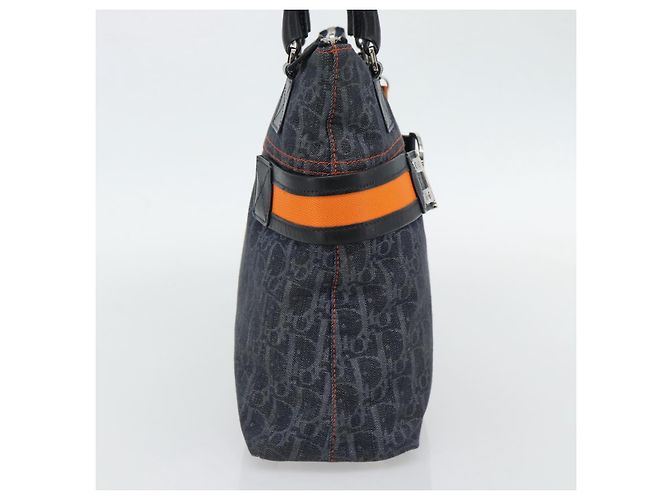 Borsa Christian Dior Trotter Canvas Blu Argento Auth bs35245A - vista 4