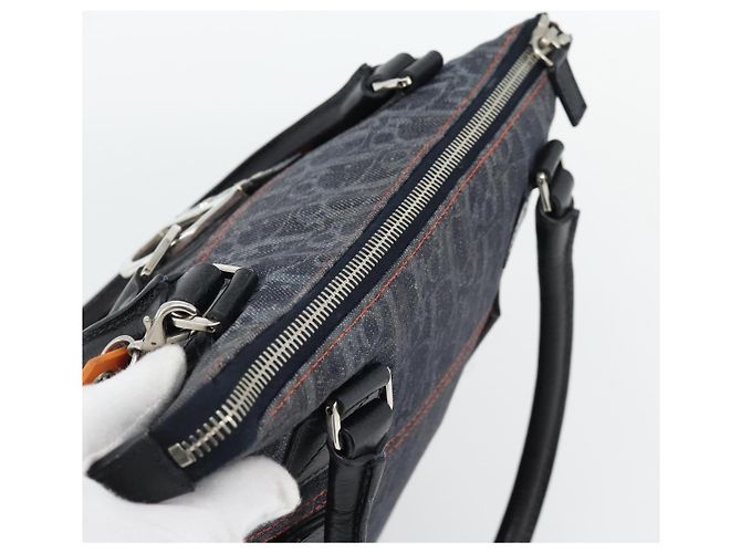 Borsa Christian Dior Trotter Canvas Blu Argento Auth bs35245A - vista 6