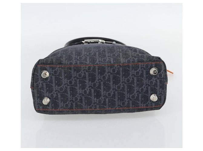Borsa Christian Dior Trotter Canvas Blu Argento Auth bs35245A - vista 9
