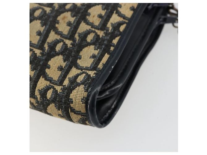 Borsa a tracolla Christian Dior Trotter Canvas Navy Gold Auth 180324 D'oro Blu navy - vista 12