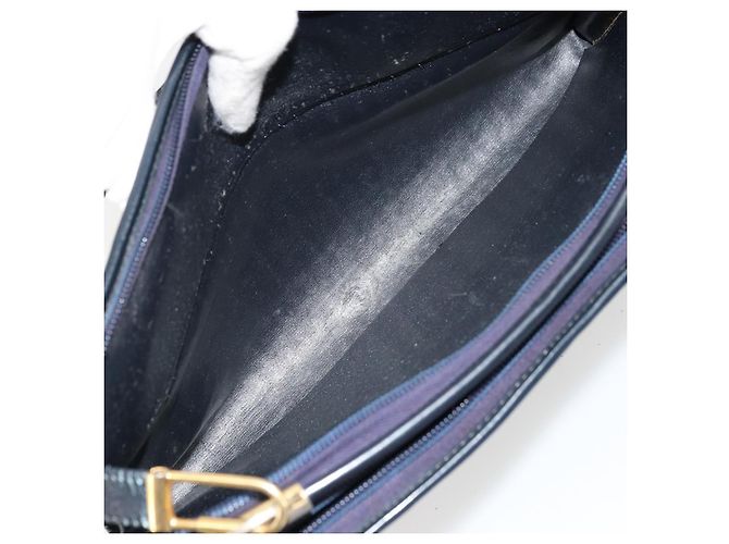 Borsa a tracolla Christian Dior Trotter Canvas Navy Gold Auth 180324 D'oro Blu navy - vista 16