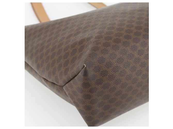Céline CELINE Macadam Canvas Tote Bag aus PVC und Leder Braun Gold Authentisch ka4407 - Ansicht 11