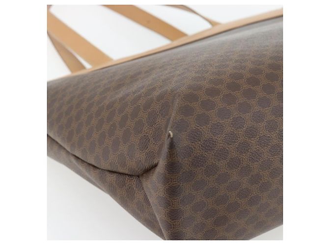 Céline CELINE Macadam Canvas Tote Bag aus PVC und Leder Braun Gold Authentisch ka4407 - Ansicht 13