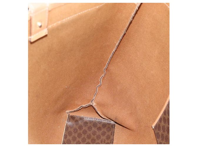 Céline CELINE Macadam Canvas Tote Bag aus PVC und Leder Braun Gold Authentisch ka4407 - Ansicht 16