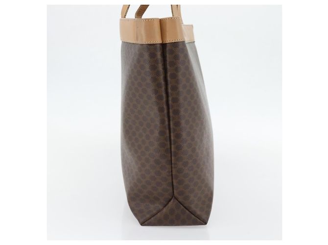 Céline CELINE Macadam Canvas Tote Bag aus PVC und Leder Braun Gold Authentisch ka4407 - Ansicht 4