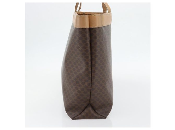 Céline CELINE Macadam Canvas Tote Bag aus PVC und Leder Braun Gold Authentisch ka4407 - Ansicht 5
