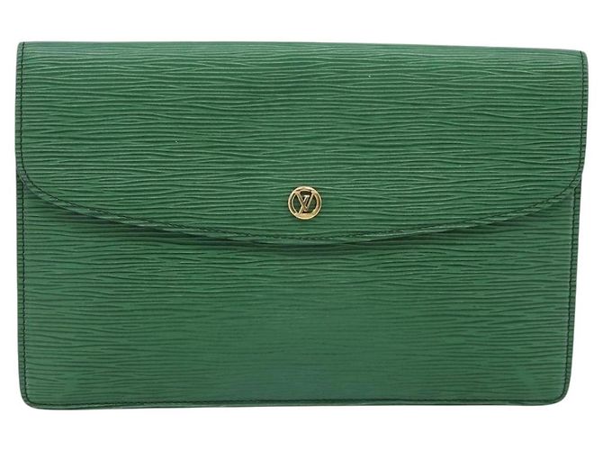 LOUIS VUITTON Epi Montaigne 27 Clutch Verde M52654 LV Auth BA12957 - vista 13