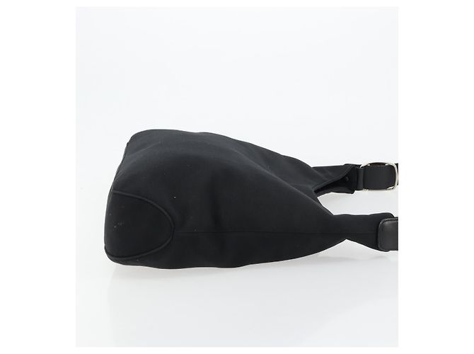Borsa a tracolla Salvatore Ferragamo Vala Canvas Nero Argento Auth bs35141 - vista 4
