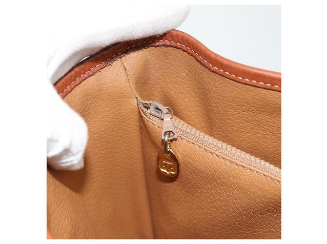 Céline Borsa Tote CELINE Macadam Canvas PVC Pelle Marrone Oro Auth 180666 D'oro - vista 18