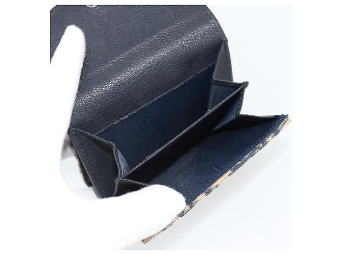 Portafoglio Compatto Christian Dior Trotter Canvas Navy Silver Auth 181463A Argento Blu navy - vista 13