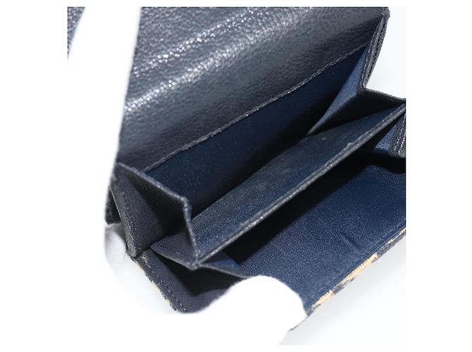 Portafoglio Compatto Christian Dior Trotter Canvas Navy Silver Auth 181463A Argento Blu navy - vista 14