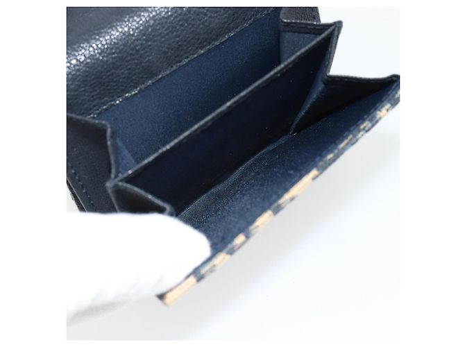 Portafoglio Compatto Christian Dior Trotter Canvas Navy Silver Auth 181463A Argento Blu navy - vista 15
