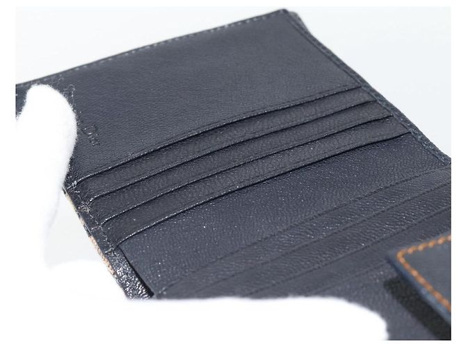 Portafoglio Compatto Christian Dior Trotter Canvas Navy Silver Auth 181463A Argento Blu navy - vista 18