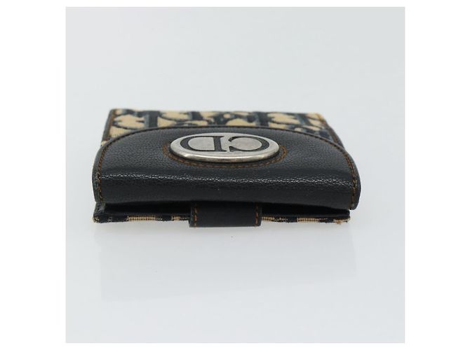 Portafoglio Compatto Christian Dior Trotter Canvas Navy Silver Auth 181463A Argento Blu navy - vista 6
