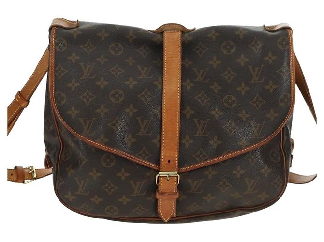 LOUIS VUITTON Bolsa de Ombro Monogram Saumur 35 M42254 LV Auth am11646A Monograma - vista 13