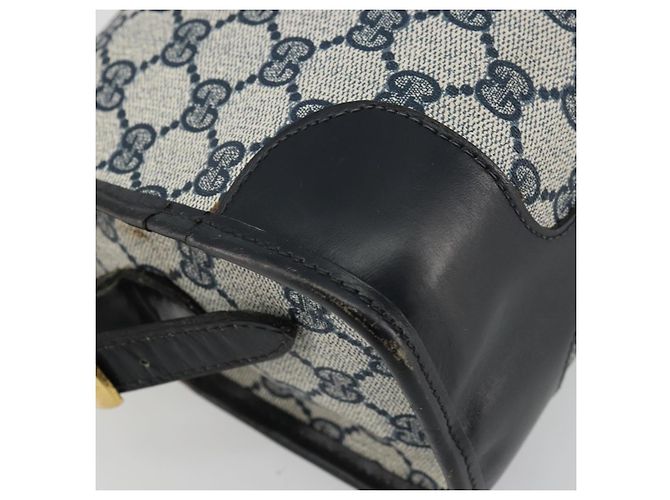 Borsa a tracolla GUCCI GG Supreme PVC Blu Navy Oro Auth ka4364 D'oro - vista 13