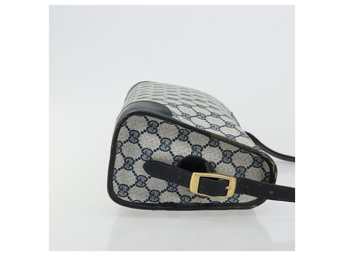 Borsa a tracolla GUCCI GG Supreme PVC Blu Navy Oro Auth ka4364 D'oro - vista 4
