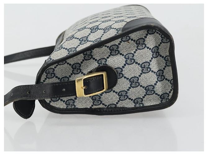 Borsa a tracolla GUCCI GG Supreme PVC Blu Navy Oro Auth ka4364 D'oro - vista 5