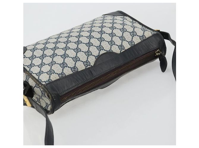 Borsa a tracolla GUCCI GG Supreme PVC Blu Navy Oro Auth ka4364 D'oro - vista 6