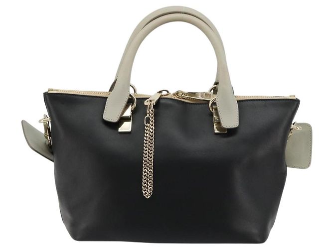 Chloé Borsa Chloe Bailey in pelle 2way Nera Oro Auth 181128A Nero D'oro - vista 2