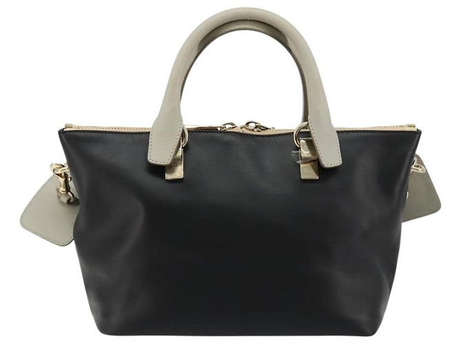 Chloé Borsa Chloe Bailey in pelle 2way Nera Oro Auth 181128A Nero D'oro - vista 3