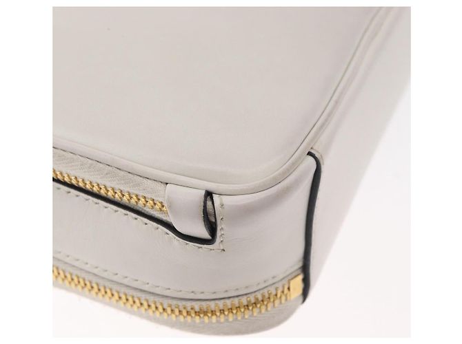 Bolsa PRADA de couro 2way Branco Ouro Auth 179715A Dourado - vista 14