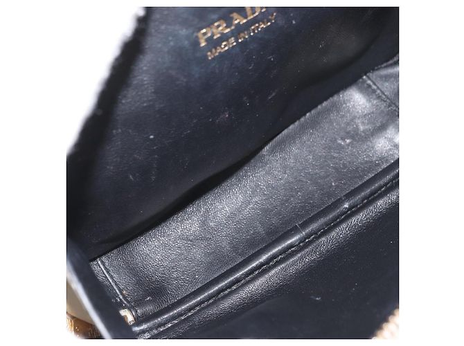 Bolsa PRADA de couro 2way Branco Ouro Auth 179715A Dourado - vista 20