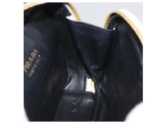 Bolsa PRADA de couro 2way Branco Ouro Auth 179715A Dourado - vista 21