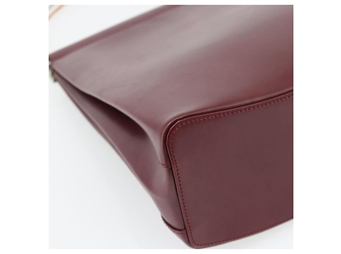 Bolsa de Ombro Trinity em Couro Bordeaux e Ouro Cartier Auth 181367A - vista 13