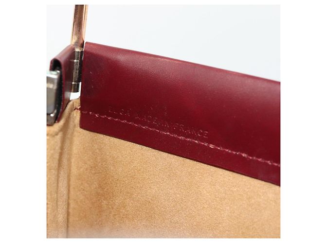 Bolsa de Ombro Trinity em Couro Bordeaux e Ouro Cartier Auth 181367A - vista 19