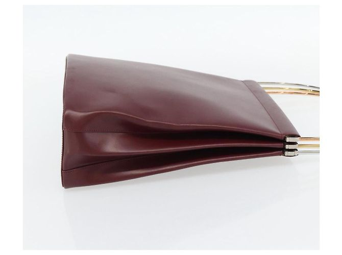 Bolsa de Ombro Trinity em Couro Bordeaux e Ouro Cartier Auth 181367A - vista 5