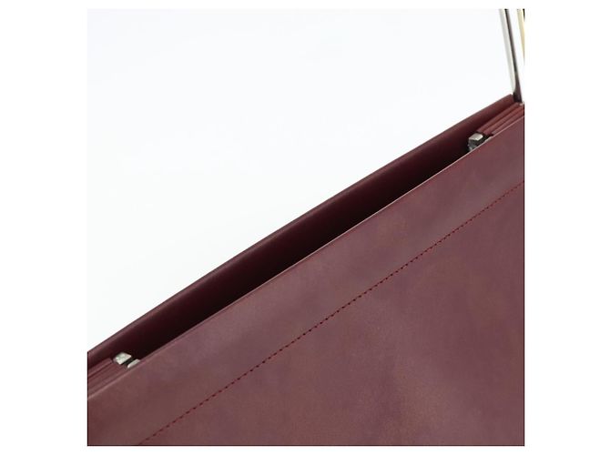 Bolsa de Ombro Trinity em Couro Bordeaux e Ouro Cartier Auth 181367A - vista 6