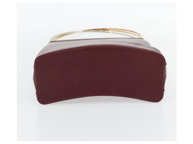 Bolsa de Ombro Trinity em Couro Bordeaux e Ouro Cartier Auth 181367A - vista 9