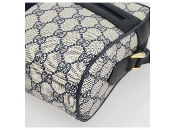 Borsa a tracolla GUCCI GG Supreme Sherry Line PVC Blu Navy Oro 72 02 005 Auth 181210 D'oro - vista 10