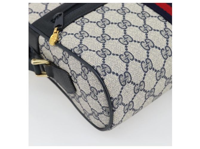 Borsa a tracolla GUCCI GG Supreme Sherry Line PVC Blu Navy Oro 72 02 005 Auth 181210 D'oro - vista 11