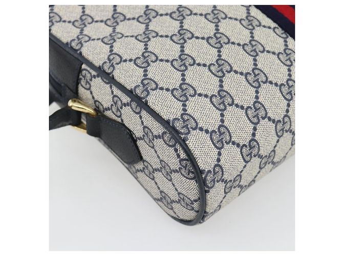 Borsa a tracolla GUCCI GG Supreme Sherry Line PVC Blu Navy Oro 72 02 005 Auth 181210 D'oro - vista 13
