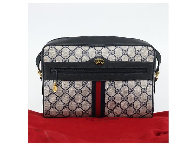 Borsa a tracolla GUCCI GG Supreme Sherry Line PVC Blu Navy Oro 72 02 005 Auth 181210 D'oro - vista 23
