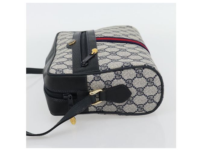 Borsa a tracolla GUCCI GG Supreme Sherry Line PVC Blu Navy Oro 72 02 005 Auth 181210 D'oro - vista 4