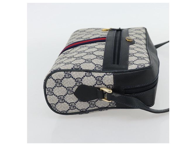 Borsa a tracolla GUCCI GG Supreme Sherry Line PVC Blu Navy Oro 72 02 005 Auth 181210 D'oro - vista 5