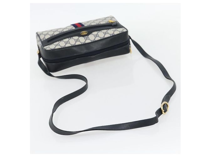 Borsa a tracolla GUCCI GG Supreme Sherry Line PVC Blu Navy Oro 72 02 005 Auth 181210 D'oro - vista 7