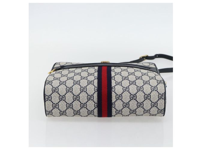 Borsa a tracolla GUCCI GG Supreme Sherry Line PVC Blu Navy Oro 72 02 005 Auth 181210 D'oro - vista 9