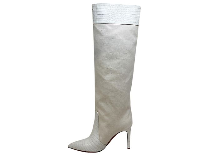 Botas altas Paris Texas Bone China Embossed Croco Canvas Beige - vista 3