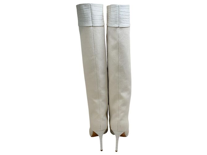 Botas altas Paris Texas Bone China Embossed Croco Canvas Beige - vista 5