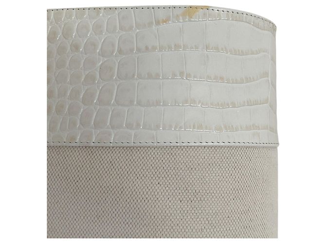 Botas altas Paris Texas Bone China Embossed Croco Canvas Beige - vista 6