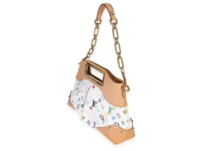 Louis Vuitton White Multicolor Monogram Canvas Judy MM Bianco Multicolore - vista 3
