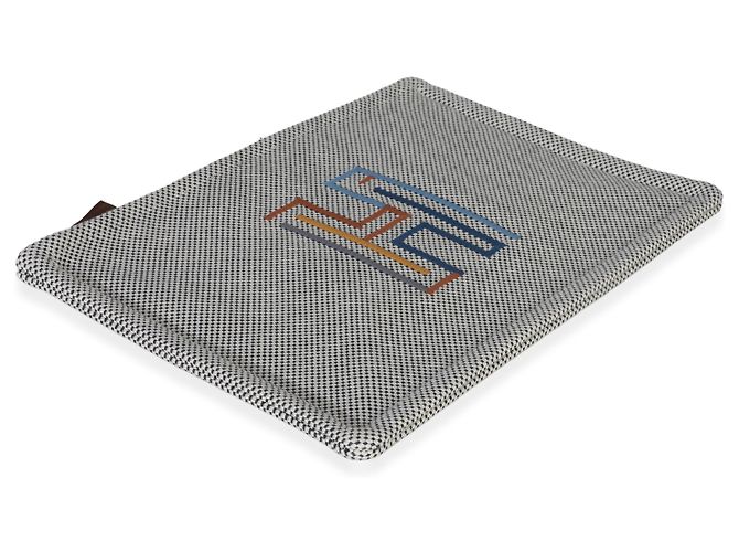 Hermès Uomo Custodia in Cotone Marine H Labyrinthe Blu Beige - vista 4