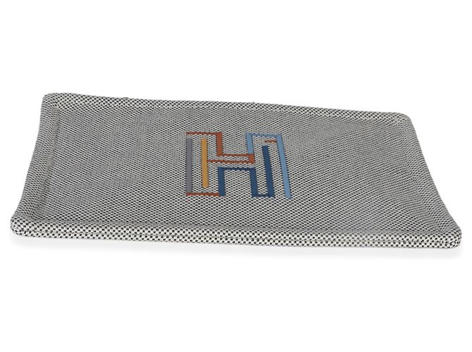 Hermès Uomo Custodia in Cotone Marine H Labyrinthe Blu Beige - vista 5