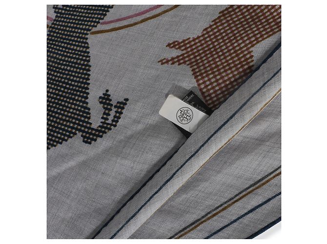 Sciarpa in seta e cashmere Saut Thor Gris Chine da uomo Hermès - vista 2
