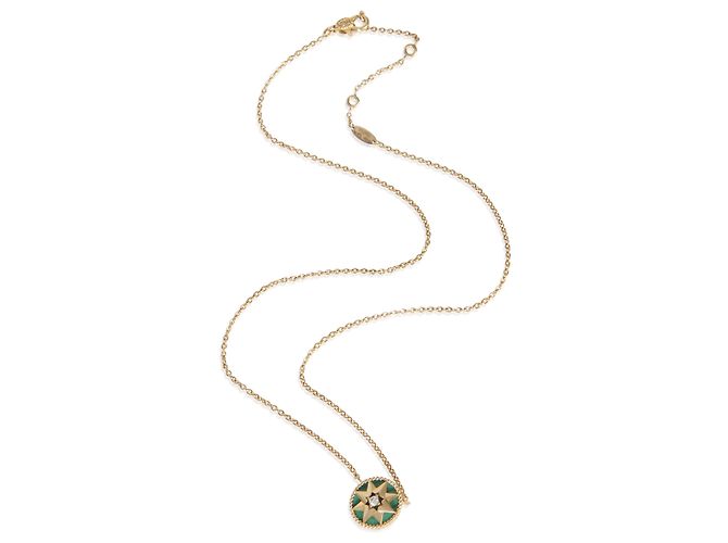 Collana Rose des Vents in oro giallo, malachite e diamante Christian Dior - vista 3