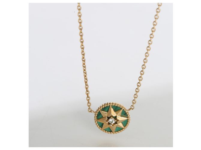 Collana Rose des Vents in oro giallo, malachite e diamante Christian Dior - vista 4